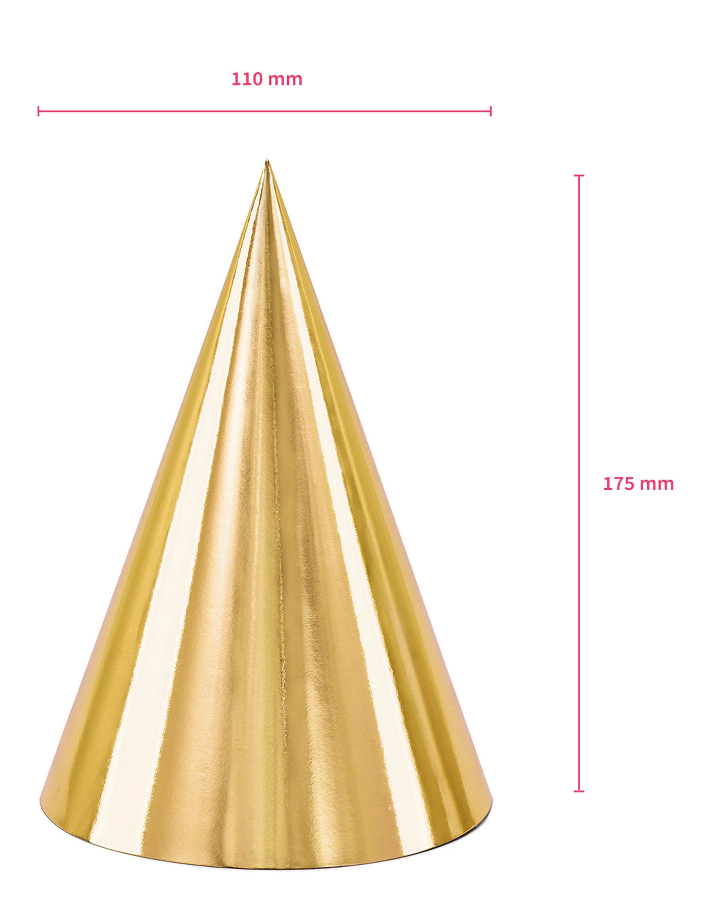 6 zlatih kartonskih festivalskih klobukov 16 cm