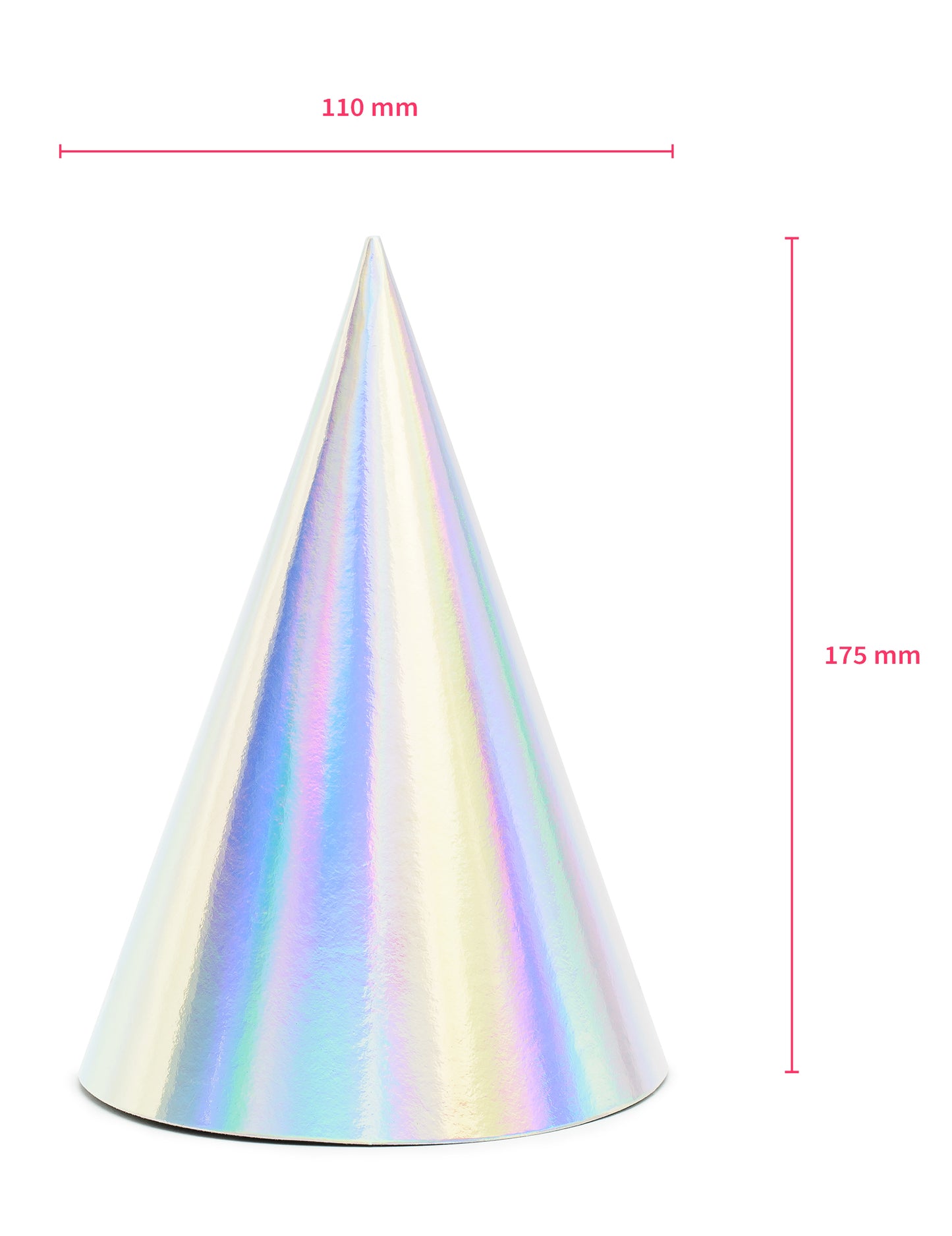 6 mavričnih kartonskih klobukov za zabave 10 x 16 cm z elastiko