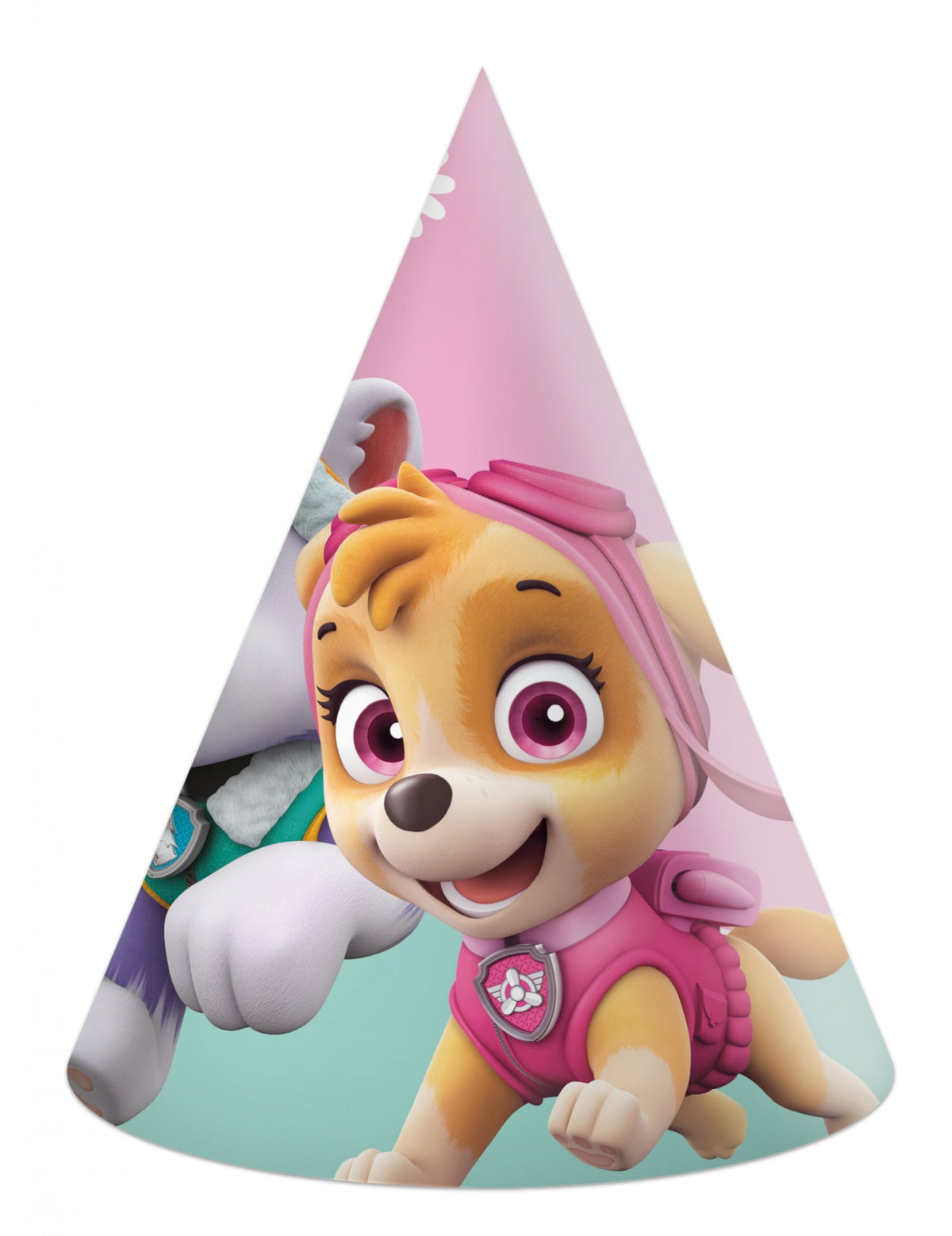 Chapeau de fête Pat'Patrouille Stella et Everest pour enfant rose et bleu