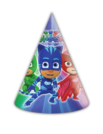 Praznični klobuki Pyjamasques modri, zeleni in rdeči