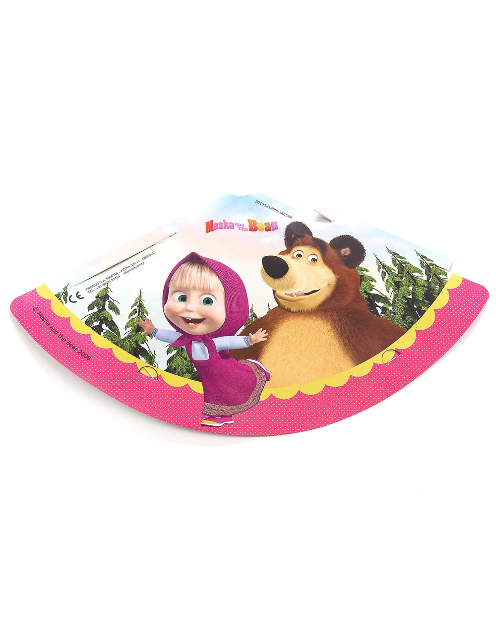Ploščat pogled na slavnostni klobuk Máša in medved