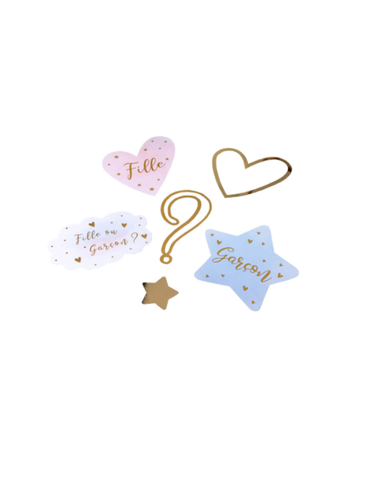 Namizne dekoracije za deklico ali dečka za razkritje spola v roza, modra in zlata