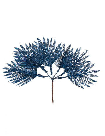 6 tropskih listov na morskem bleščečem steblu 21 cm dekor iz džungle