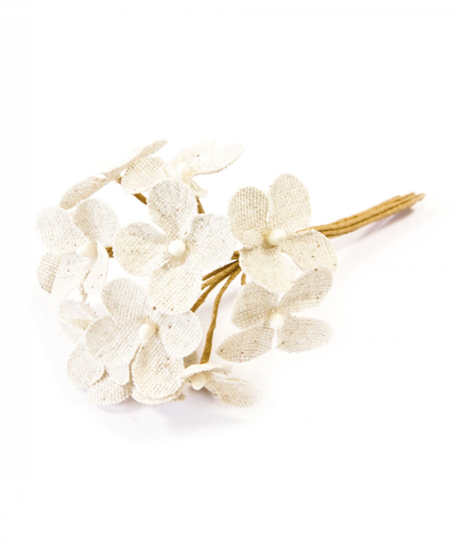 12 umetnih rož iz slonokoščenega platna, 3,5 x 12 cm