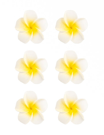 6 umetnih belih cvetov monoi 5 cm lepilna pena