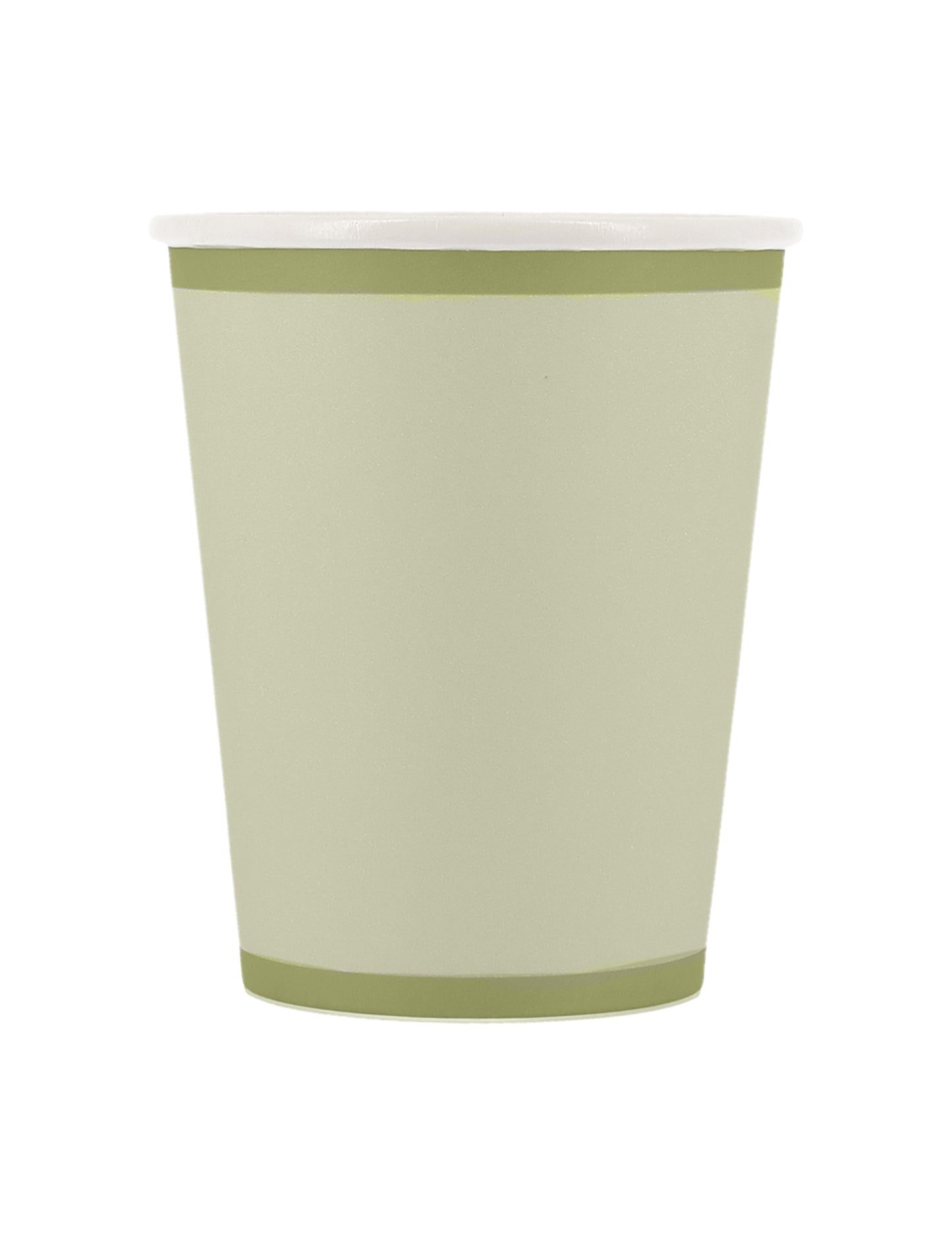 6 gobelets bi-color en carton vert de gris et vert sauge champêtre