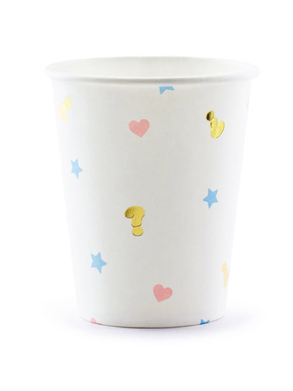 6 kartonskih skodelic fant ali deklica bela 200 ml