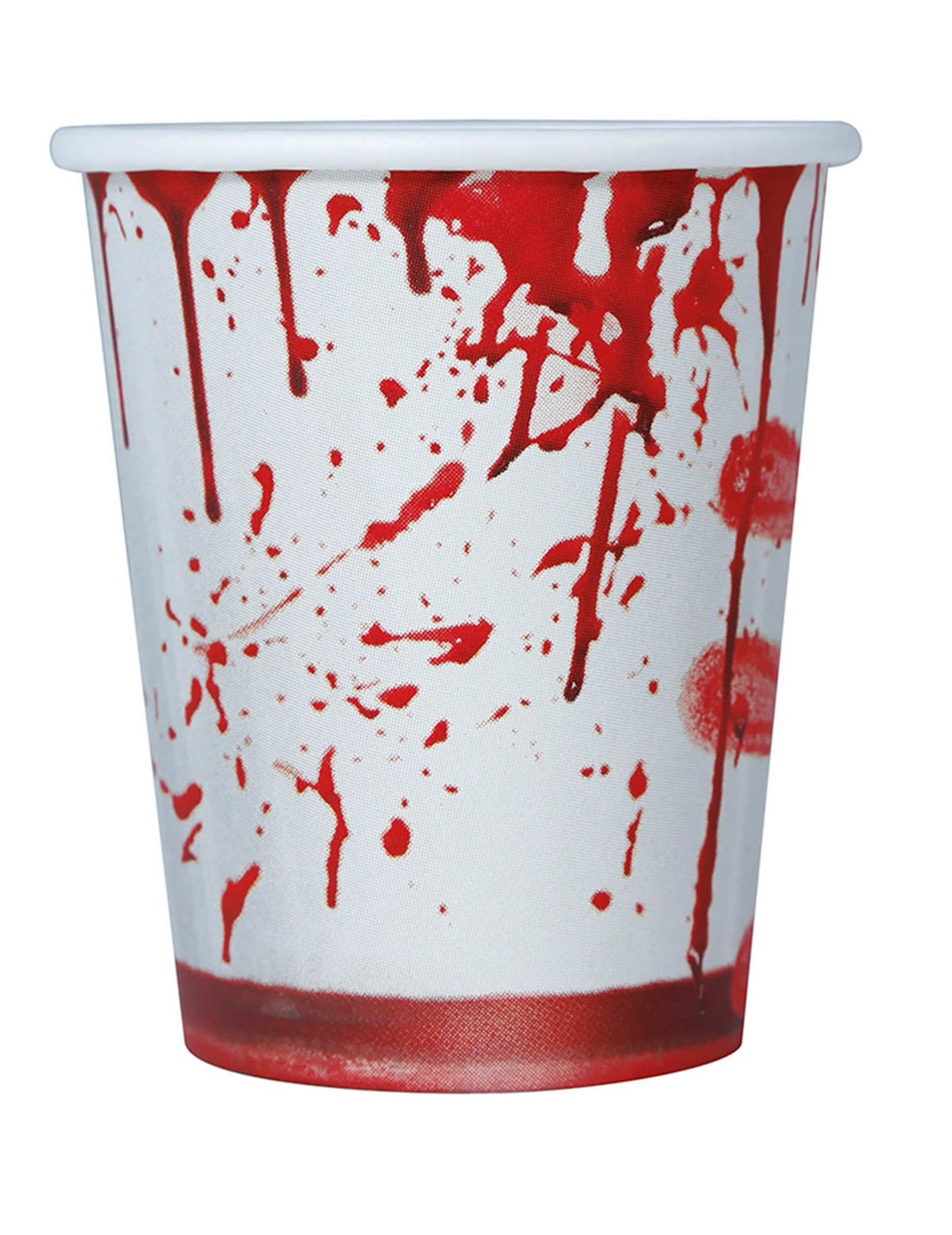 Bele in rdeče kartonske Halloween skodelice s krvavim videzom