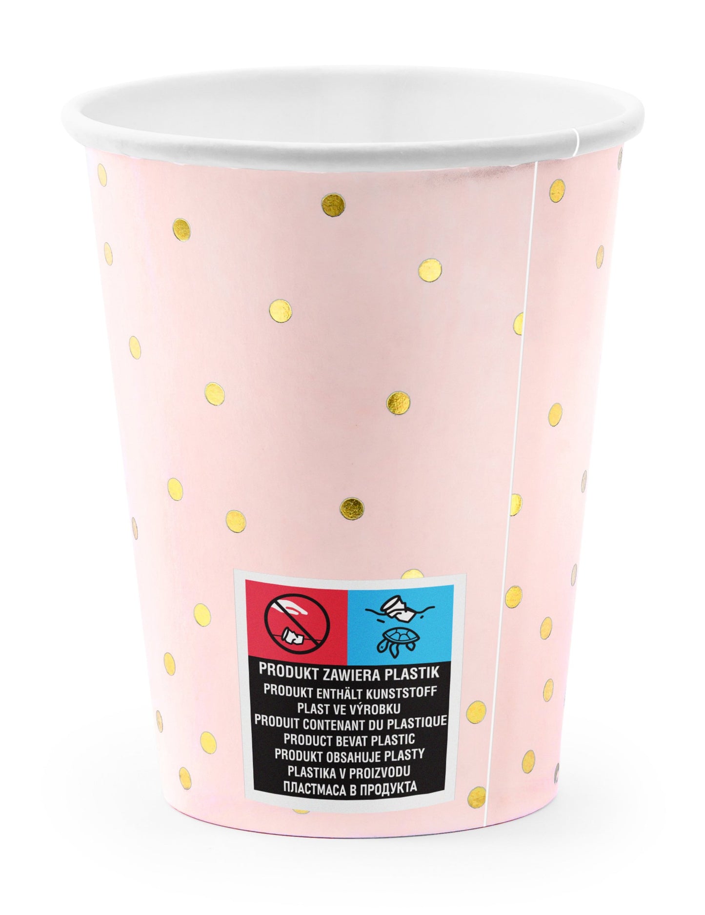 6 skodelic skodelic v bledo roza in zlati grah 260 ml