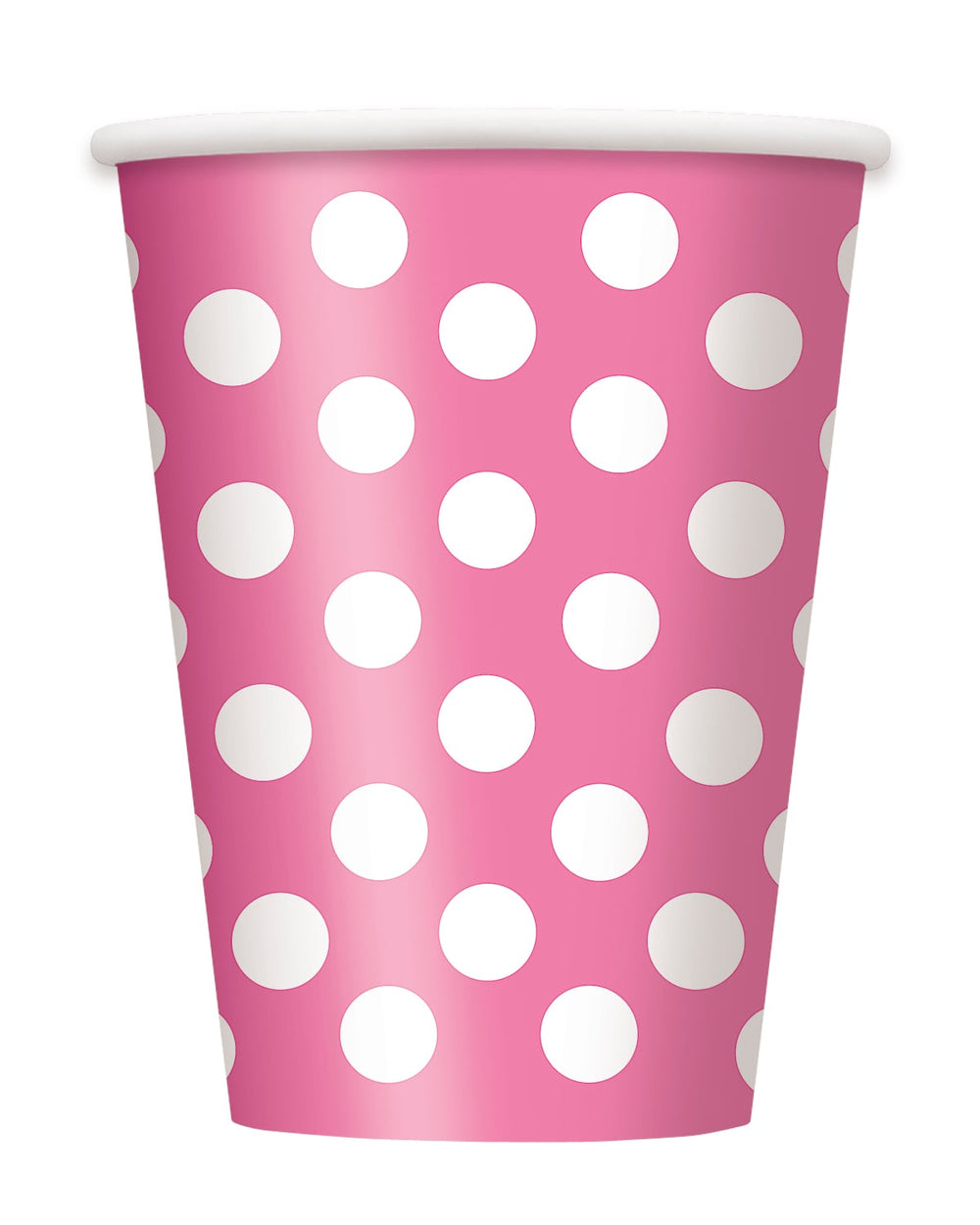 Gobelets à pois pour fête rose et blanc