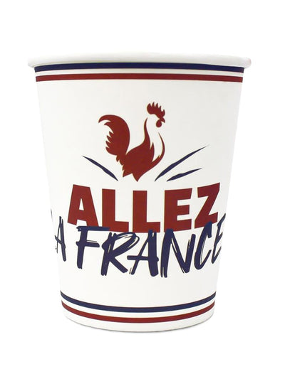 Gobelets Allez la France pour supporter blanc bleu et rouge avec logo coq