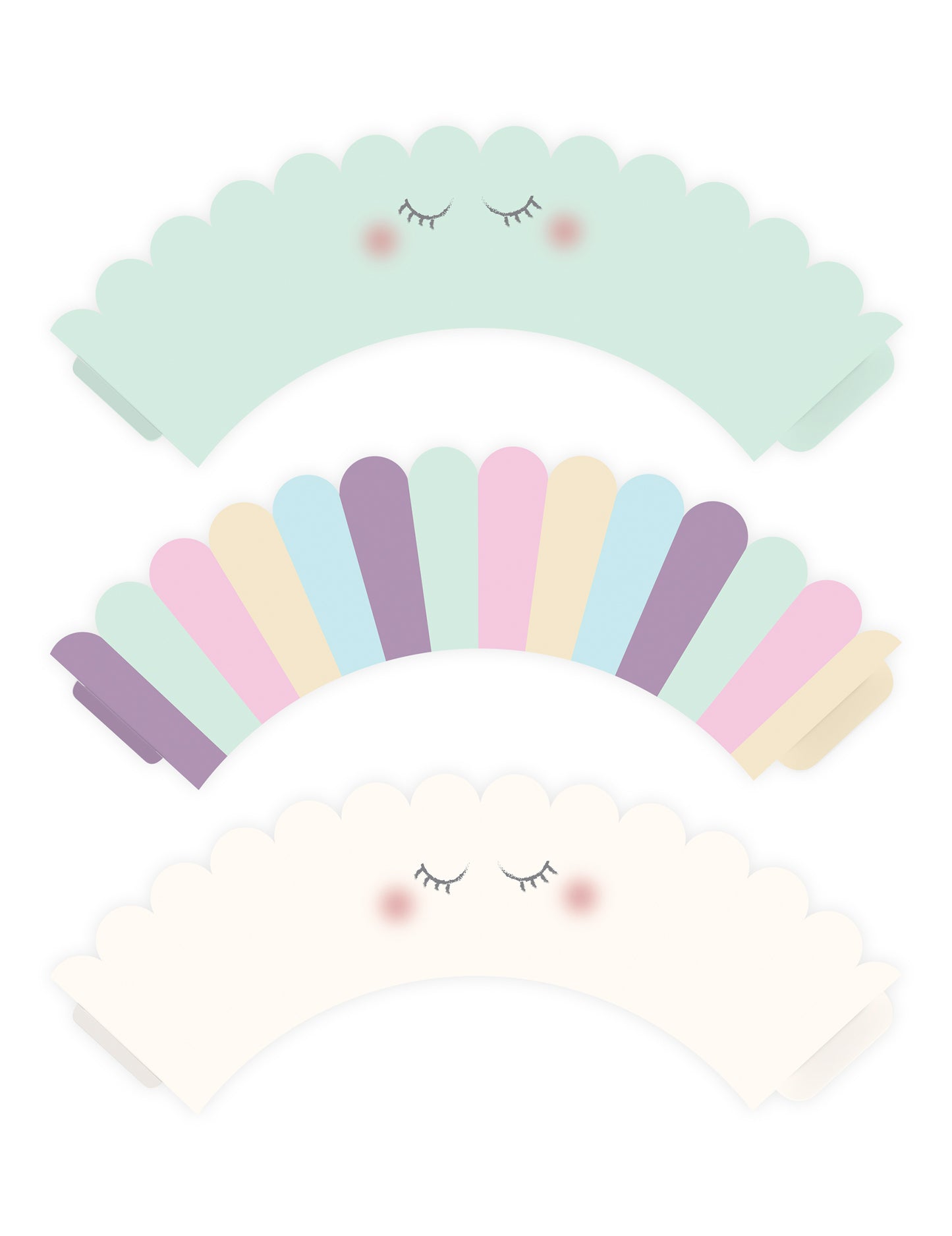 6 okraskov za kolačke v obliki samoroga 7,5 x 5 cm pastelne