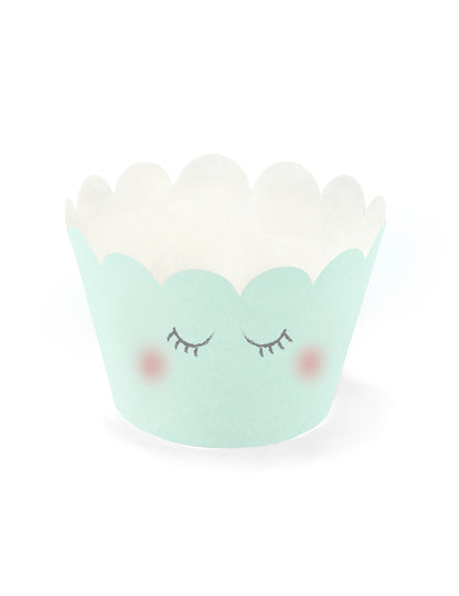 6 okraskov za kolačke v obliki samoroga 7,5 x 5 cm pastelne