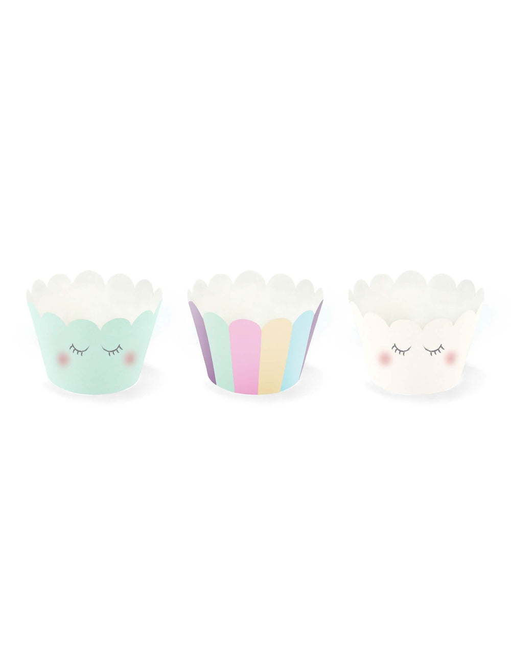 Ovitki za cupcake s pastelnimi samorogi z motivi zaprtih oči