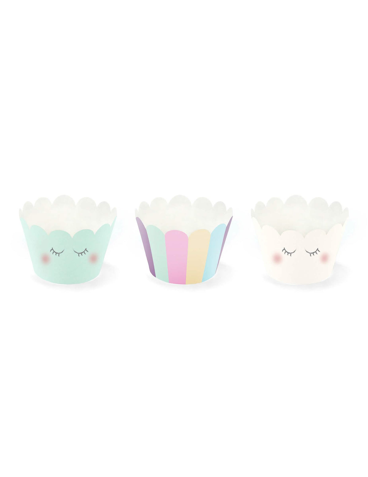 Ovitki za cupcake s pastelnimi samorogi z motivi zaprtih oči