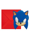 Invitations et enveloppes Sonic bleues et rouges