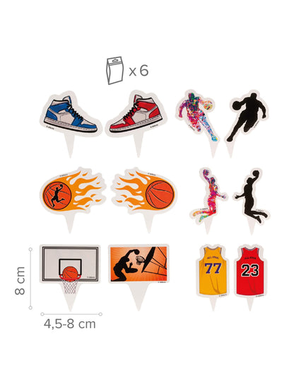 Komplet za dekoracijo 6 mafinov s topperji Basketball