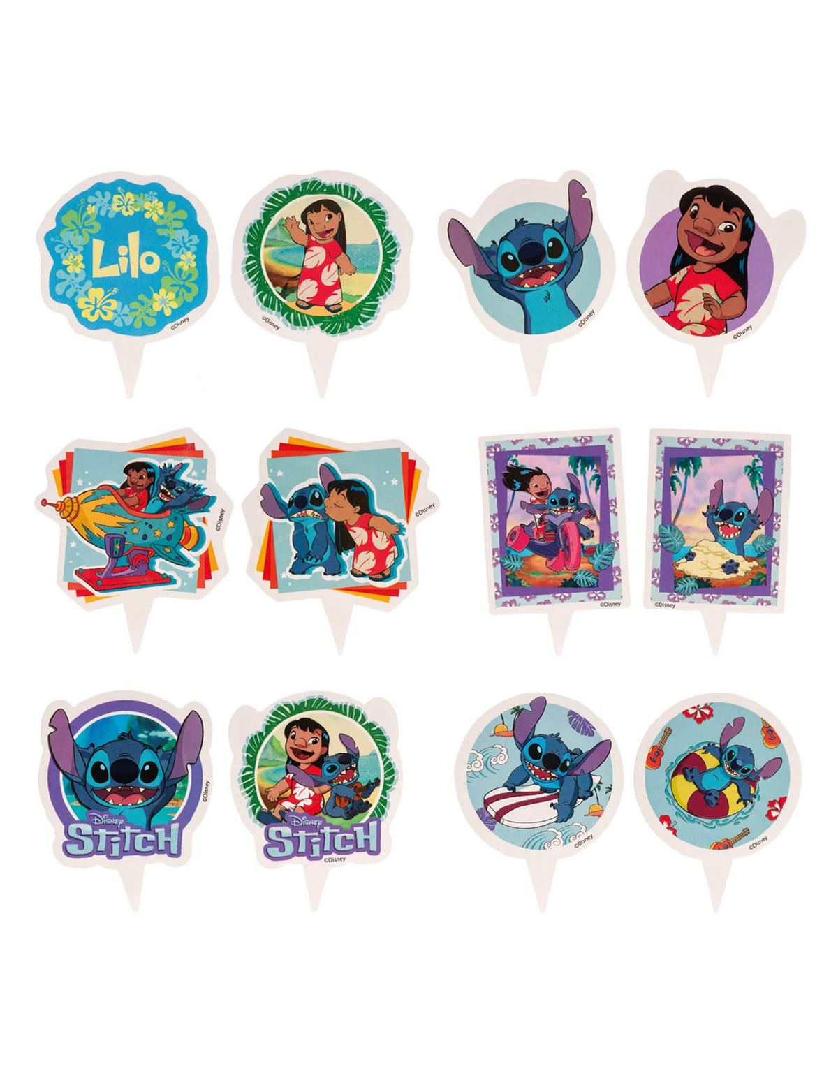 Set 6 okraskov za cupcakes s toperji Stitch™
