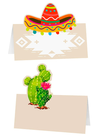 6 mestnih kartic s kaktusi in sombrerji velikosti 8 x 8 cm Mehiška tema