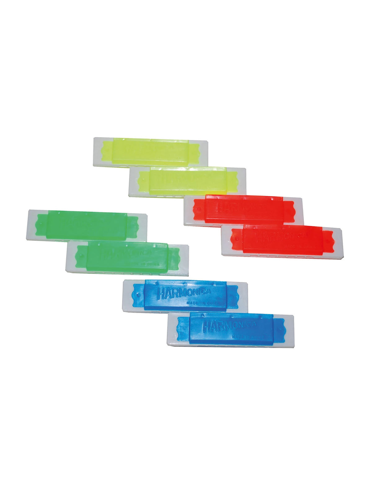8 mini harmonicas colorés factices pour enfant