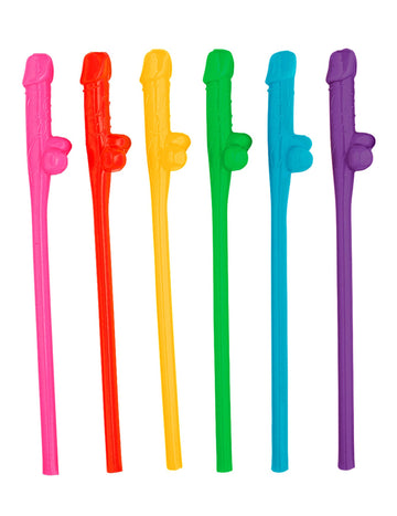 6 Pailles coquines multicolores