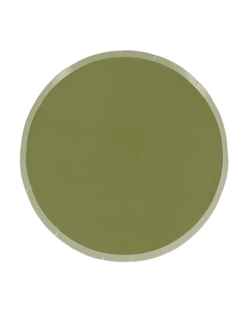 6 majhnih dvobarvnih kartonskih krožnikov v žajbljevo zeleni in sivo-zeleni barvi 18 cm boemski dekor