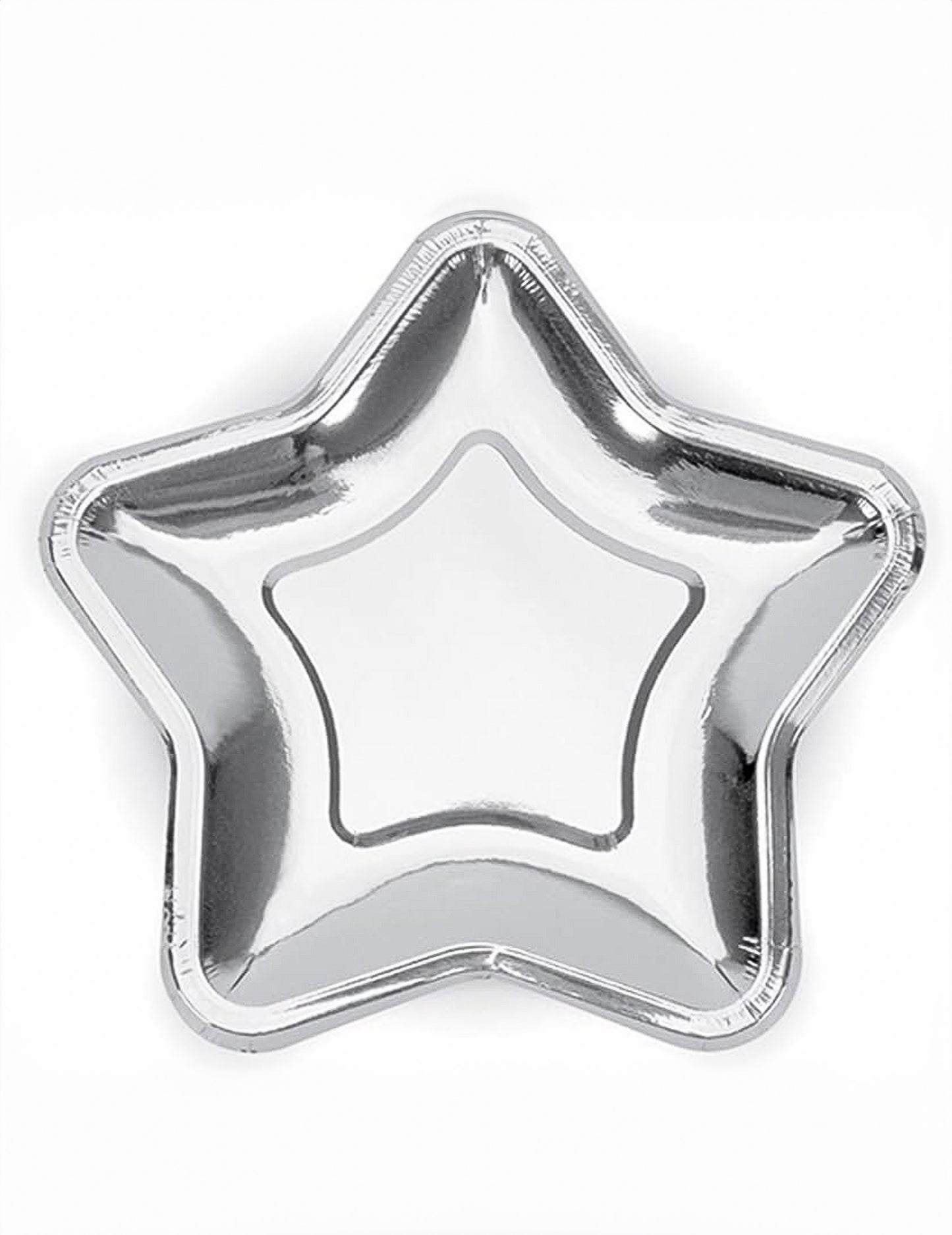 6 petites assiettes en carton étoile argentée 18 cm de fête