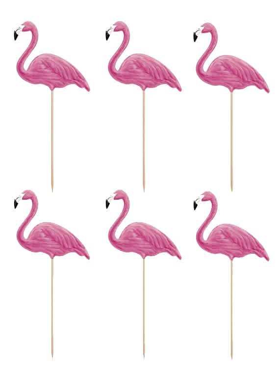 Roza vstavki s flamingi za torte roza