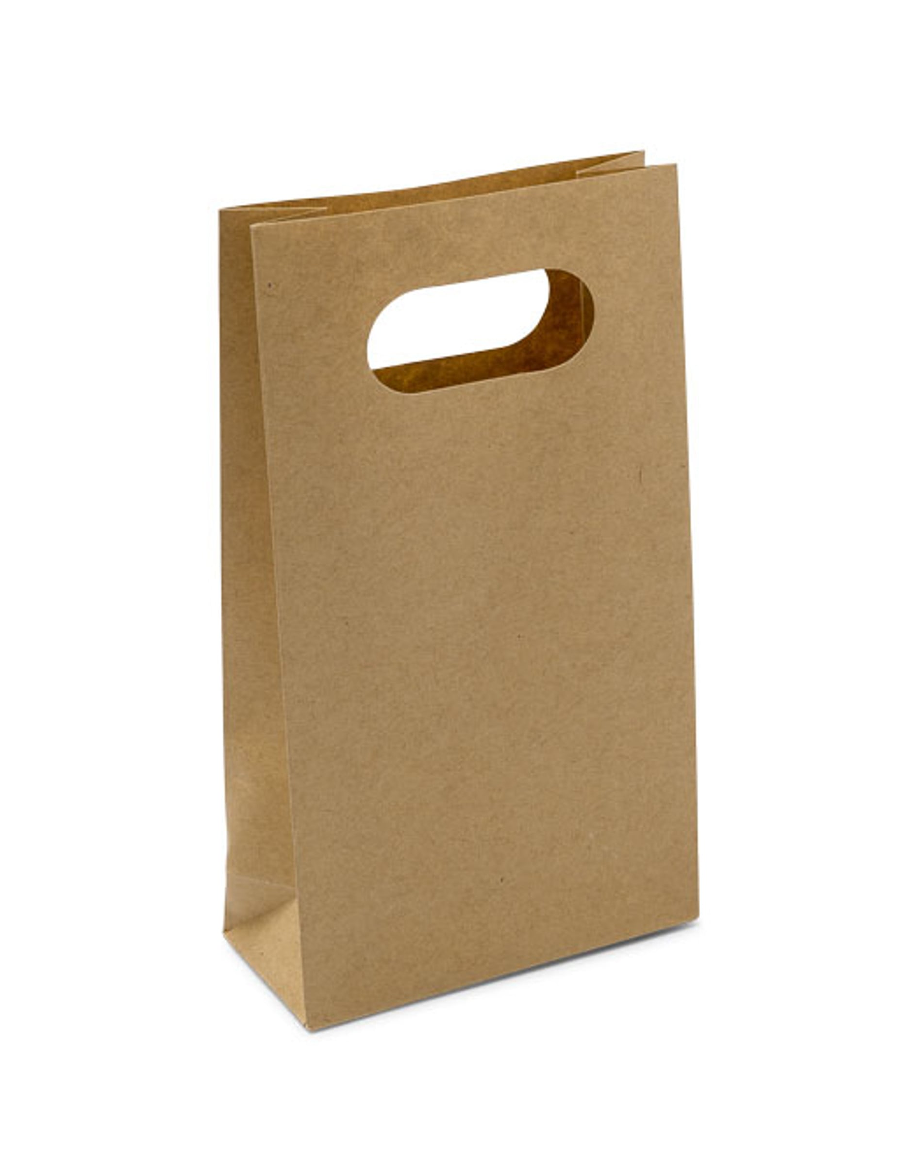 Pochettes en carton kraft marron avec poignée découpée