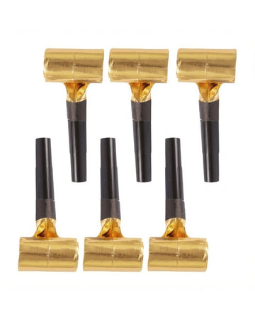 6 črno-zlatih zabavnih piščalk 