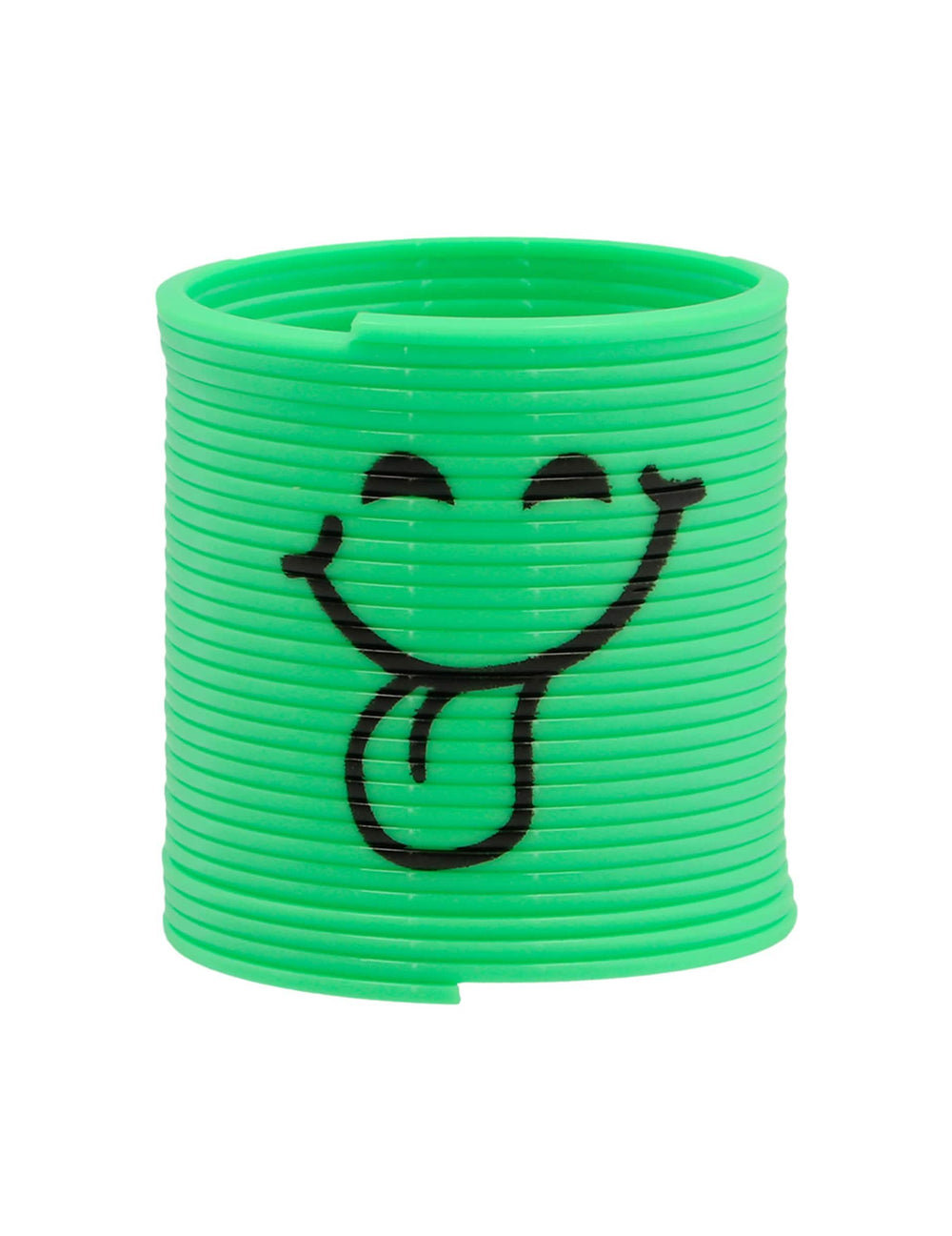 Pogled zelenega modela slinky smiley za otrok
