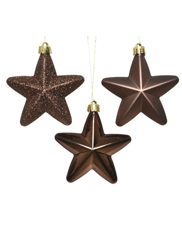 6 visečih okraskov za božično drevo čokoladne zvezde 7,5 cm 