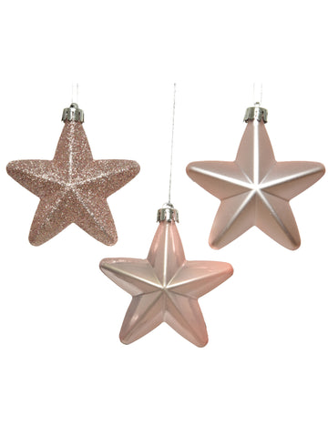 6 suspenzij za roza zvezde 7,5 cm
