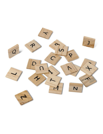 60 lesenih črk abecede, slog Scrabble 2 cm za okrasitev mize