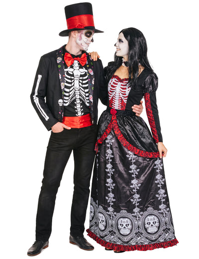 Kostum za mehiški par Dia de los Muertos za odrasle