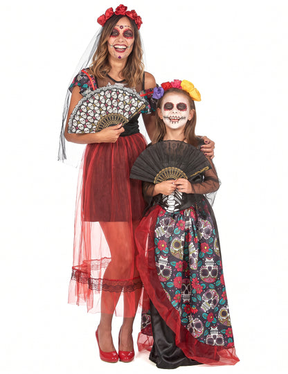 Kostum za par Dia de los muertos mama in hči