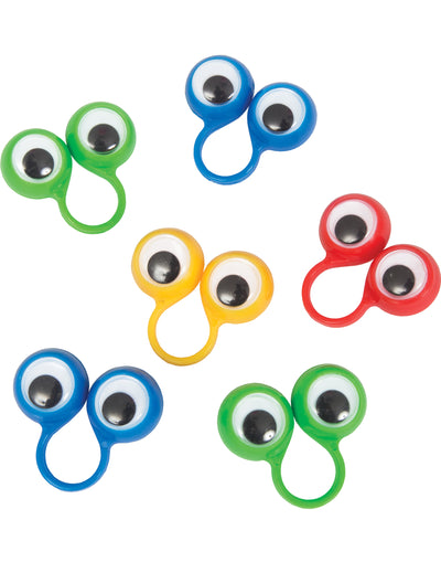 Accessoires piñata bagues yeux globuleux pour enfant multicolores