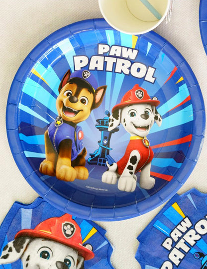 8 modrih kartonskih krožnikov Pat'patrouille™ 23 cm