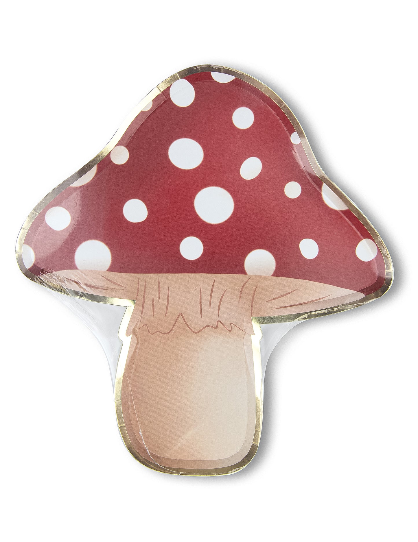 8 rdeče-belih kartonskih krožnikov v obliki gobe 23 cm pikice