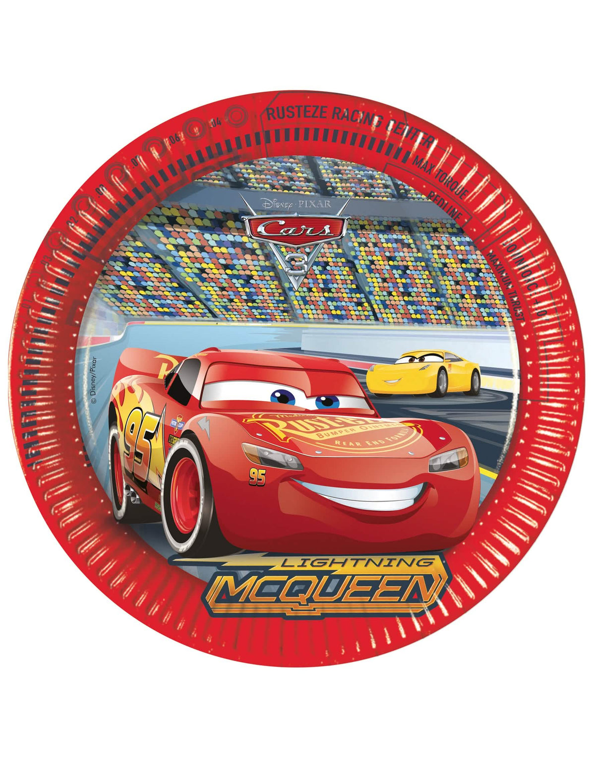 papirnati krožniki Cars 3 za otrok rdeči z Flash McQueen