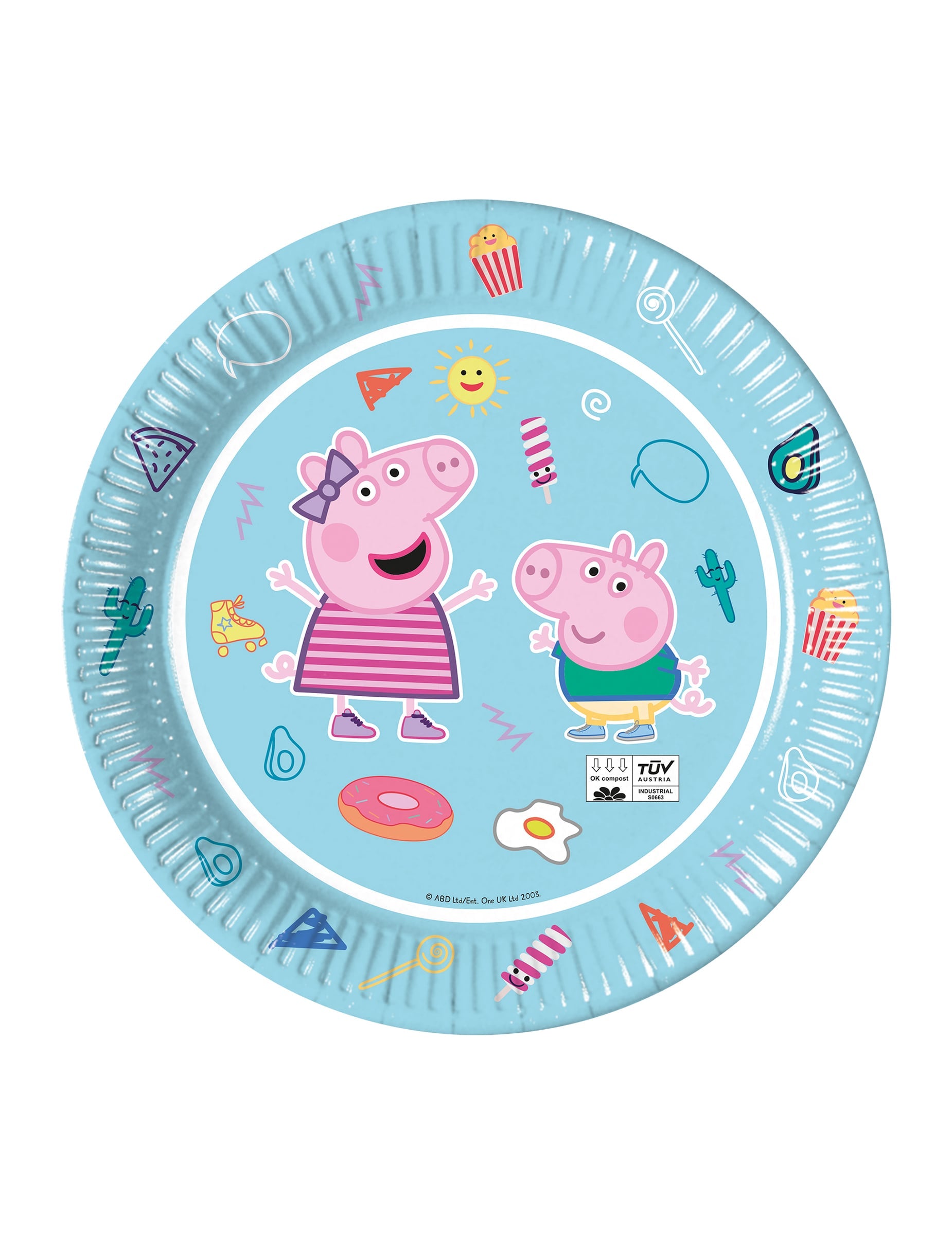 Assiettes en carton Peppa Pig pour enfant bleues