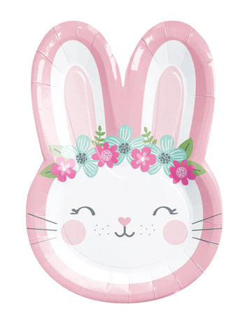 8 kartonskih krožnikov Mali roza zajček 22,2 cm 