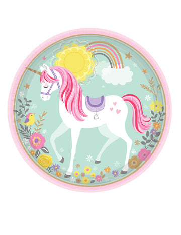 8 kartonskih krožnikov čudovita čarobna samoroginja 23 cm 