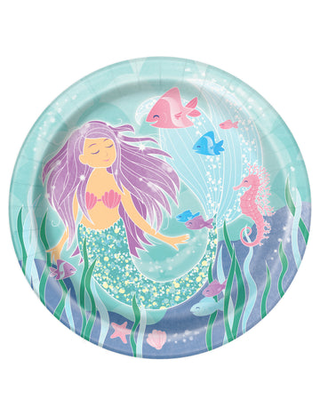 8 kartonskih krožnikov lepa morska deklica 21,9 cm za rojstni dan 