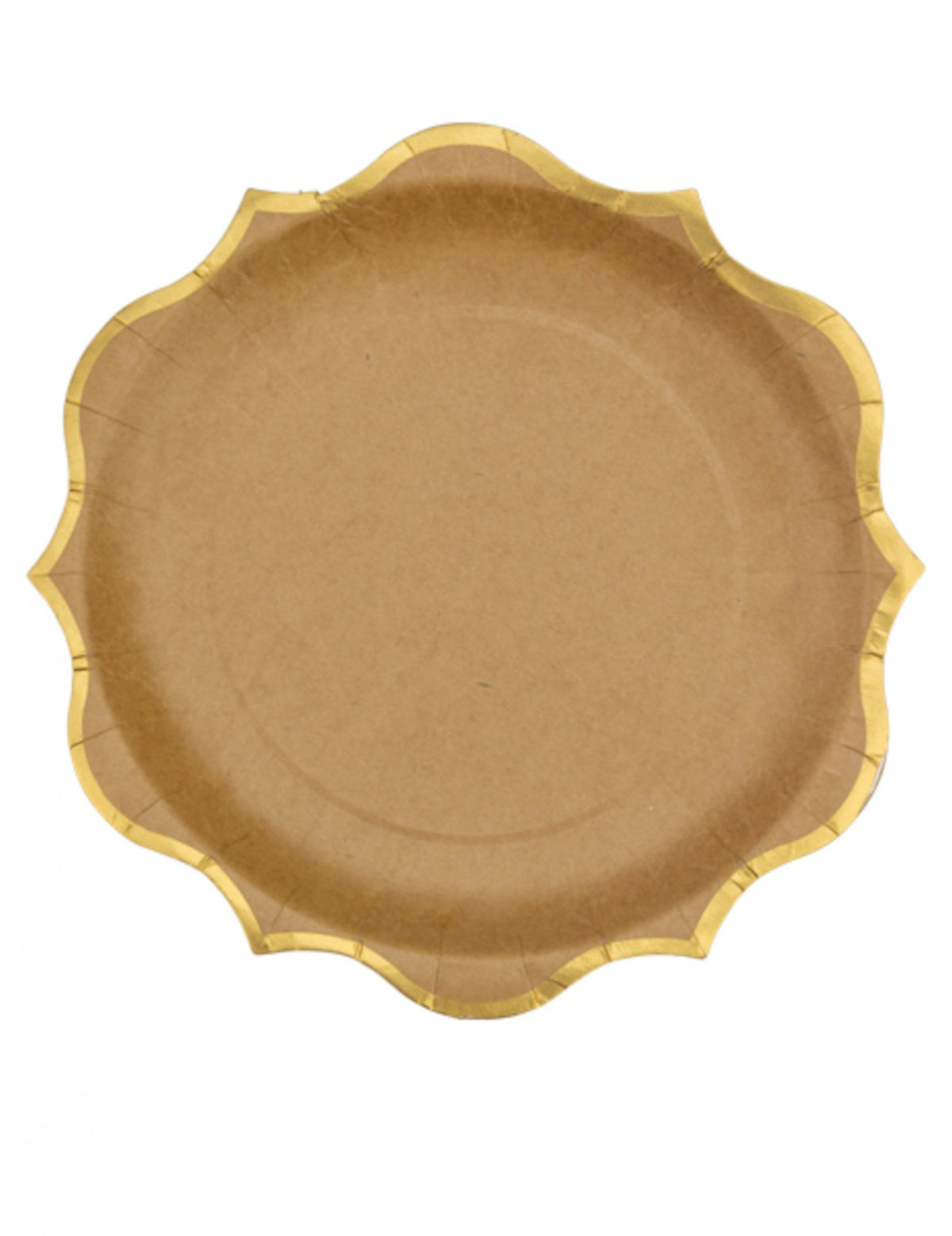 Assiettes chic et bohème pour fête kraft avec bordures dorées
