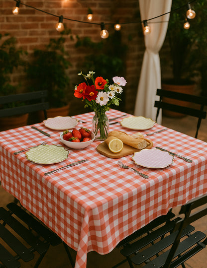 8 assiettes carton lilas, rose, jaune, vert et or 23cm festonnées à carreaux pastel