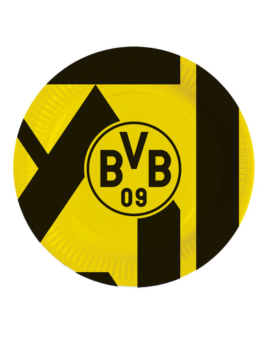 8 okroglih kartonskih plošč Borussia Dortmund 23 cm