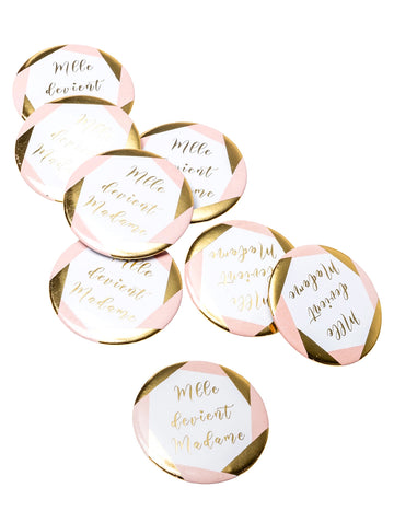 8 značk Miss postane gospa roza in zlato evjf 5 cm