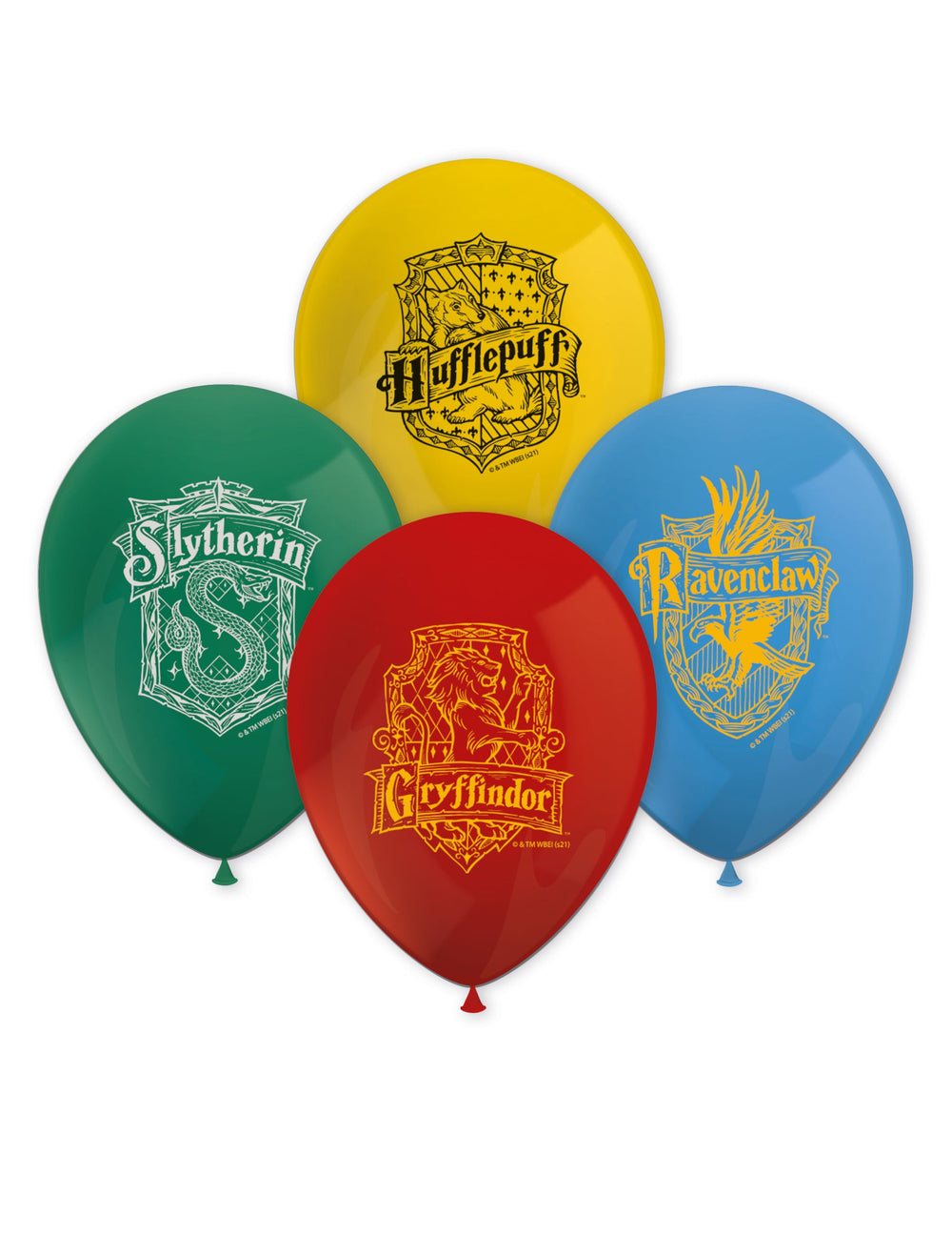 Ballons de baudruche Harry Potter multicolores aux blasons des maisons de Poudlard