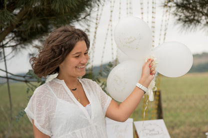 8 balonov iz lateksa se je pravkar poročilo z belo in zlato 23 cm